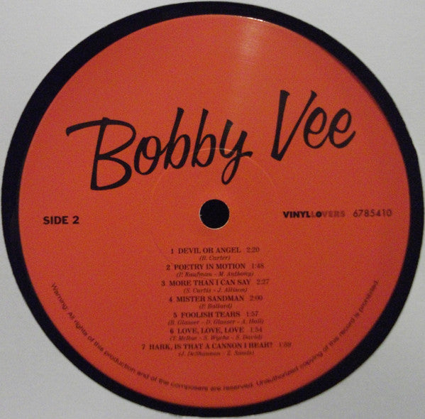 Bobby Vee : Bobby Vee (LP, Album, Ltd, RE, 180)