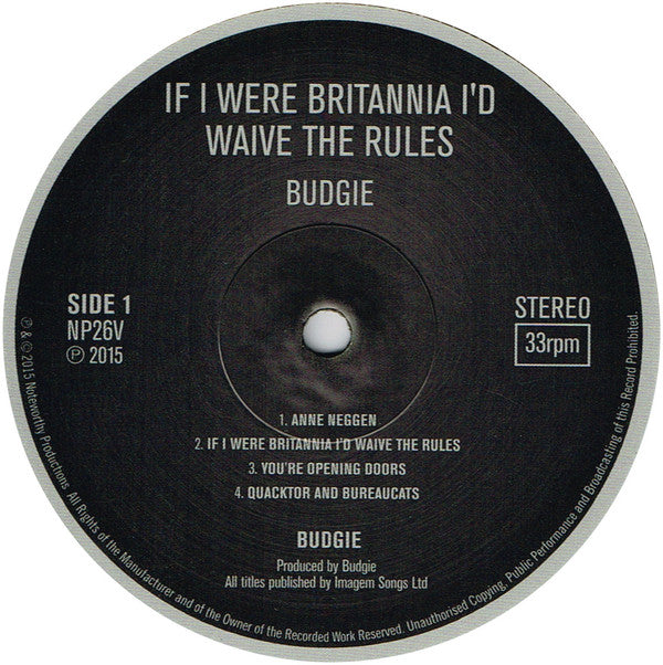 Budgie : If I Were Brittania I'd Waive The Rules (LP, Album, RE, 180)