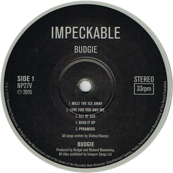 Budgie : Impeckable (LP, Album, RE, 180)