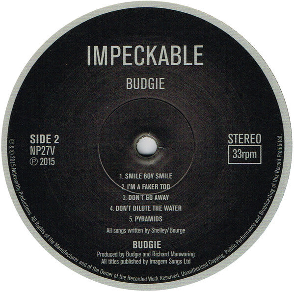 Budgie : Impeckable (LP, Album, RE, 180)
