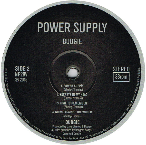 Budgie : Power Supply (LP, Album, RE, 180)