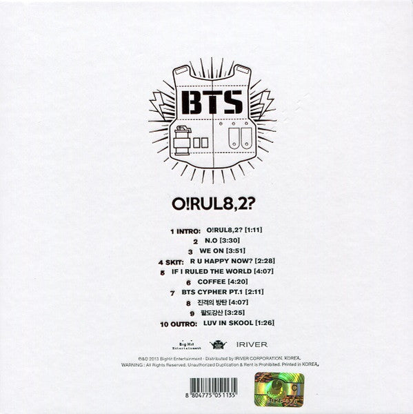 BTS (4) : O!RUL8,2? (CD, MiniAlbum)