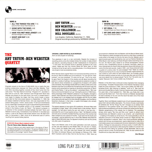 The Art Tatum - Ben Webster Quartet : The Art Tatum • Ben Webster Quartet (LP, Album)
