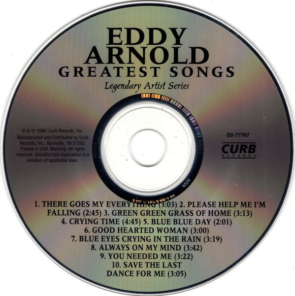 Eddy Arnold : Greatest Songs (CD, Comp, RE)