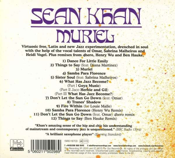 Sean Khan : Muriel (CD, Album, M/Print)