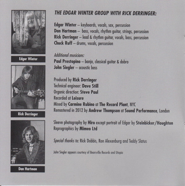The Edgar Winter Group : Jasmine Nightdreams / Edgar Winter Group With Rick Derringer (2xCD, Comp, RM)