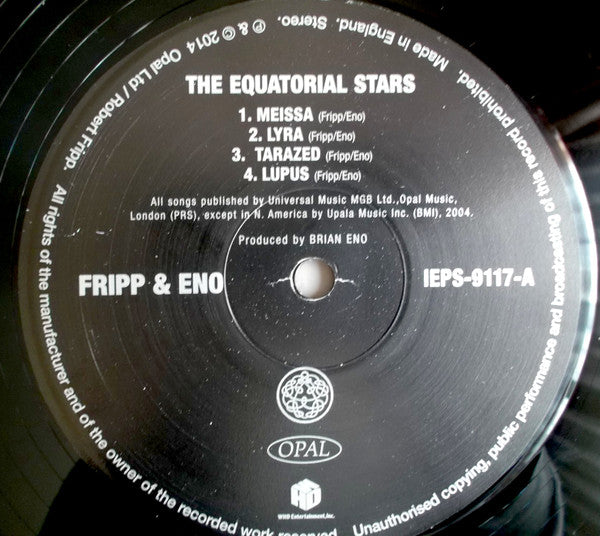 Fripp & Eno : The Equatorial Stars (LP, Album, MiniAlbum, Ltd, 200)