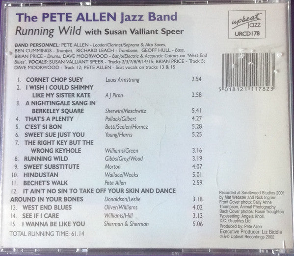 Pete Allen Jazz Band With Susan Valliant Speer : Running Wild (CD)