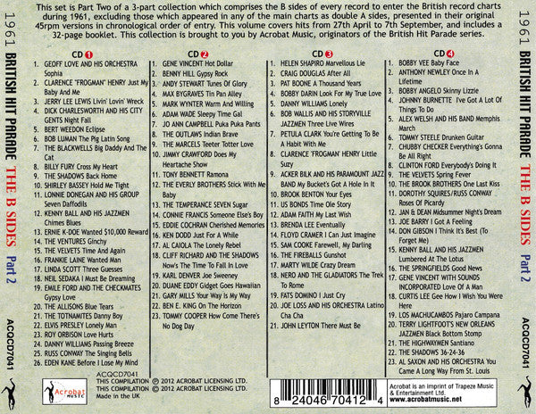 Various : 1961 British Hit Parade - Britain's Greatest Hits Vol. 10, The B-sides - Part 2 (4xCD, Comp)