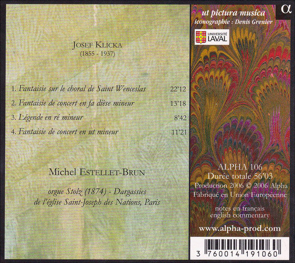 Josef Klička - Michel Estellet-Brun : L’Orgue Romantique Tchèque (CD, Album)