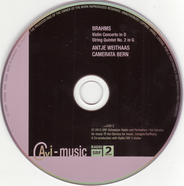 Antje Weithaas, Camerata Bern, Johannes Brahms : Violin Concerto • String Quintet Op. 111 (CD)