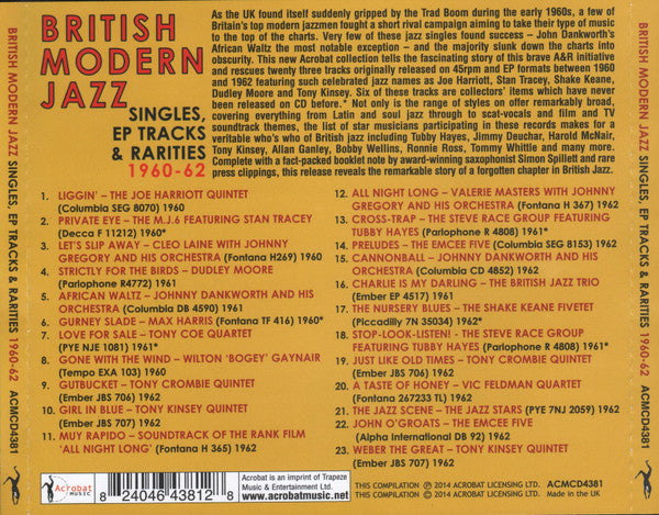 Various : British Modern Jazz (Singles, EP Tracks & Rarities 1960-62) (CDr, Comp)