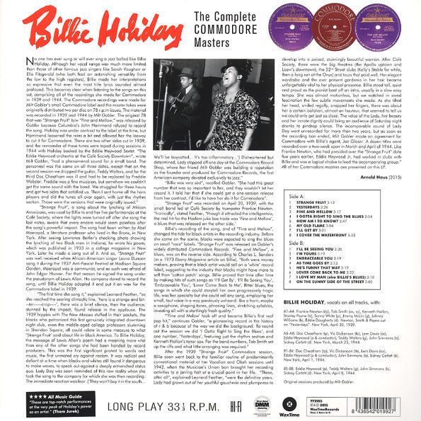 Billie Holiday : The Complete Commodore Masters (LP, Comp, RE)