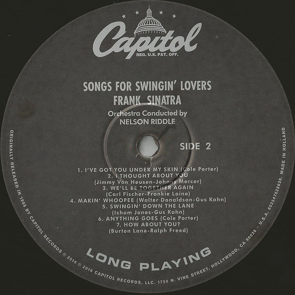 Frank Sinatra : Songs For Swingin' Lovers! (LP, Album, Mono, RE, RM, 180)