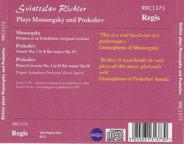 Richter*, Mussorgsky*, Prokofiev* : Richter Plays Mussorgsky And Prokofiev (CD, Comp)
