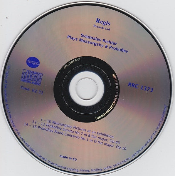 Richter*, Mussorgsky*, Prokofiev* : Richter Plays Mussorgsky And Prokofiev (CD, Comp)