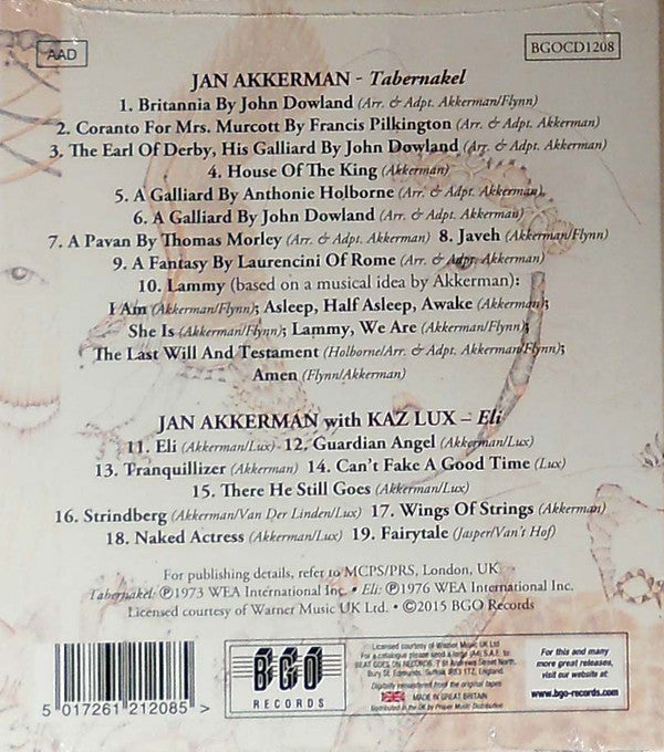 Jan Akkerman : Tabernakel/Eli (With Kaz Luz) (CD, Comp)
