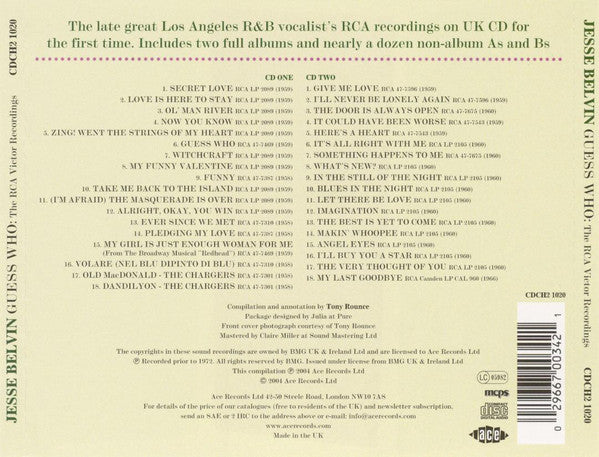 Jesse Belvin : Guess Who: The RCA Victor Recordings (2xCD, Comp, RE, RM)