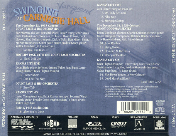 Various : Swinging At Carnegie Hall (CD, Album, Comp)