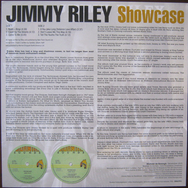 Jimmy Riley : Showcase (LP, Album, Ltd, RE, 180)