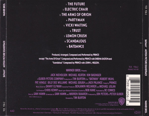 Prince : Batman (Motion Picture Soundtrack) (CD, Album, SRC)