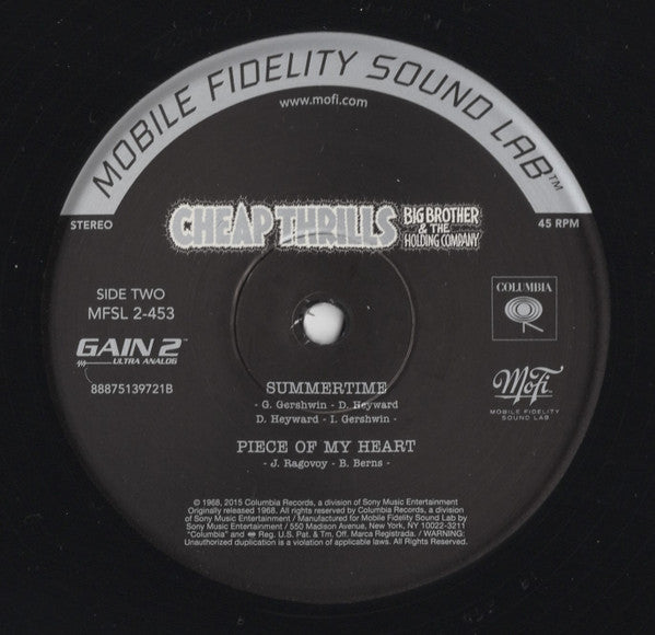 Big Brother & The Holding Company : Cheap Thrills (2x12", Album, Ltd, Num, RE, RM, S/Edition, 180)