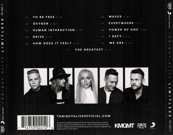Tonight Alive : Limitless (CD, Album)