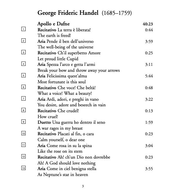Georg Friedrich Händel - Nancy Argenta, Michael George (3), Collegium Musicum 90, Simon Standage : Apollo E Dafne / Crudel Tiranno Amor (CD, Album)