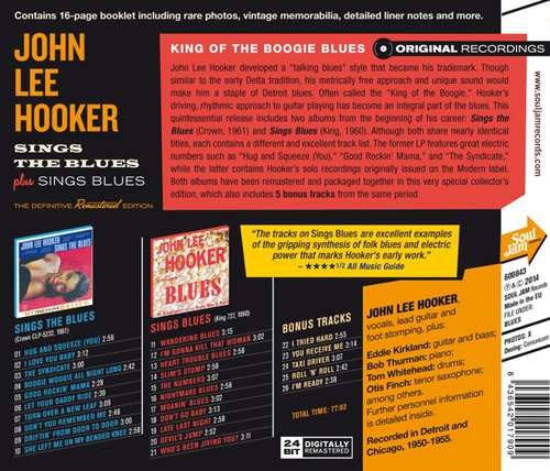 John Lee Hooker : Sings The Blues Plus Sings Blues (CD, Comp, RM)