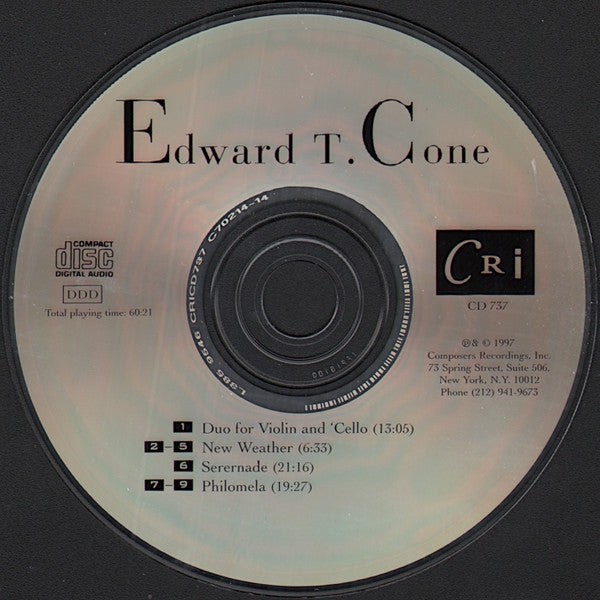 Edward T. Cone : Duo / New Weather / Serenade / Philomela (CD)