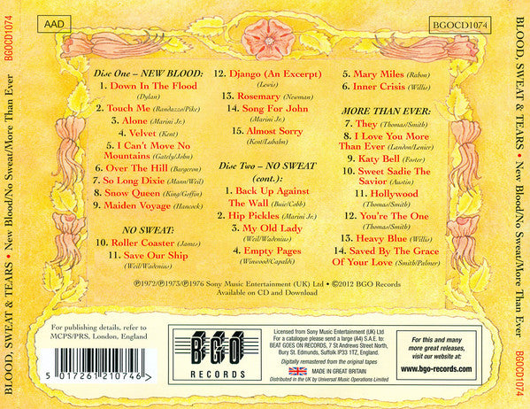 Blood, Sweat And Tears : New Blood / No Sweat / More Than Ever (2xCD, Album, Comp, RM)