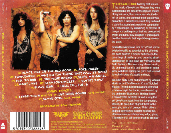 Love/Hate : Blackout In The Red Room (CD, Album, RE, RM)
