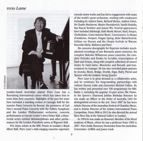 Max Bruch, Goldner String Quartet, Piers Lane : Piano Quintet In G Minor • String Quartet No 1 • Swedish Dances Op 63 (CD)