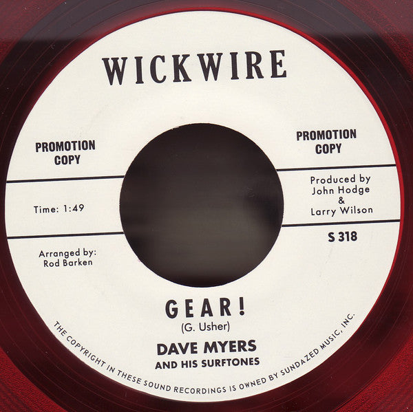 Dave Myers & The Surftones : Gear! / Let The Good Times Roll (7", Ltd, RE, Red)