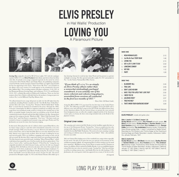 Elvis Presley : Loving You (LP, Album, Mono, Ltd, RE, 180)