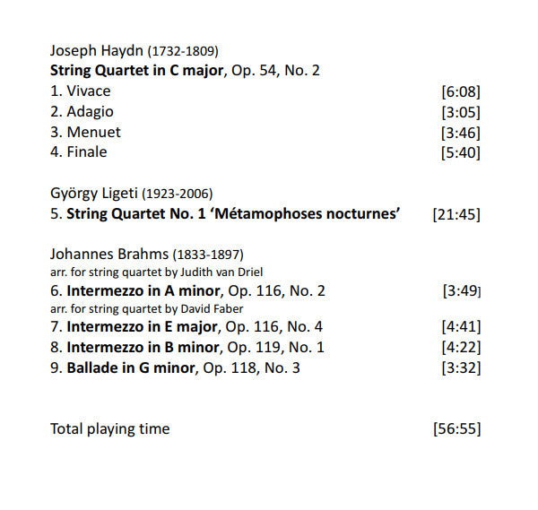 Joseph Haydn, György Ligeti, Johannes Brahms, Dudok Quartet Amsterdam : Métamorphoses (CD, Album, Multichannel)