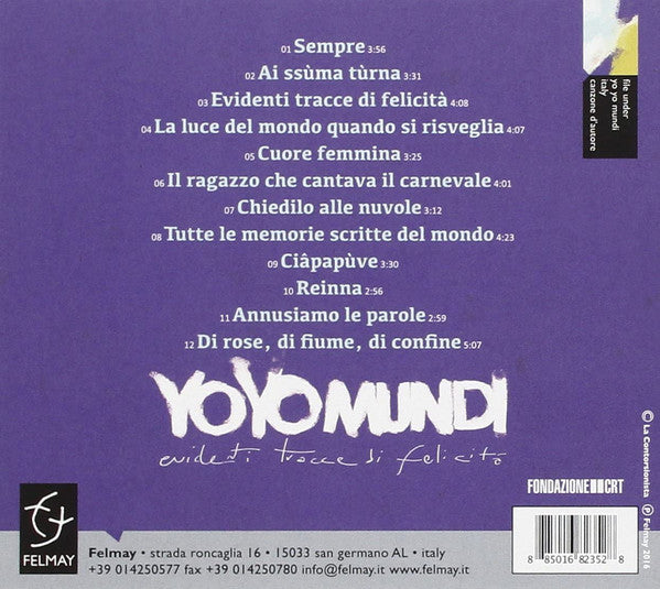 Yo Yo Mundi : Evidenti Tracce Di Felicità (CD, Album)