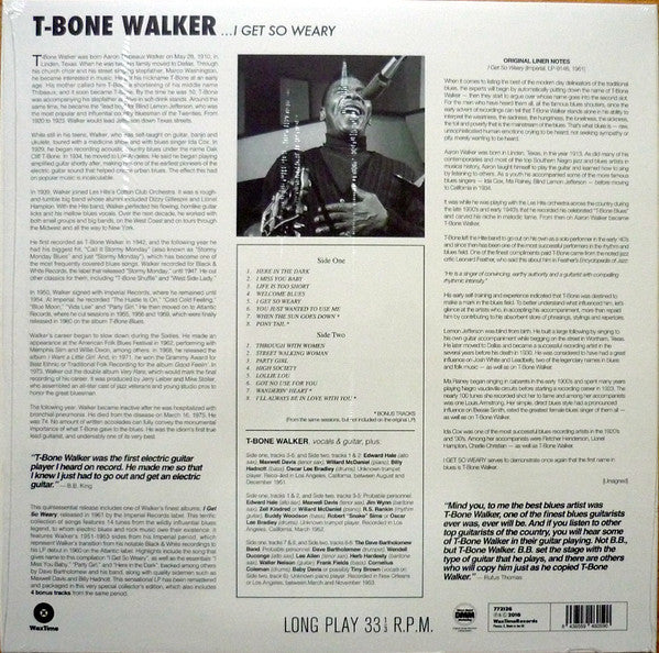 T-Bone Walker : I Get So Weary (LP, Album, Ltd, RE, RM, 180)