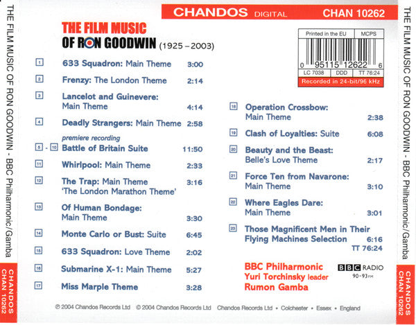 Ron Goodwin, BBC Philharmonic, Rumon Gamba : The Film Music Of Ron Goodwin (CD, Album)