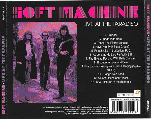Soft Machine : Live At The Paradiso (CD, Album, RE)