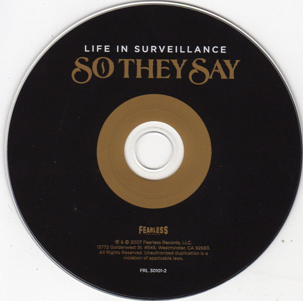 So They Say : Life In Surveillance (CD, Album)