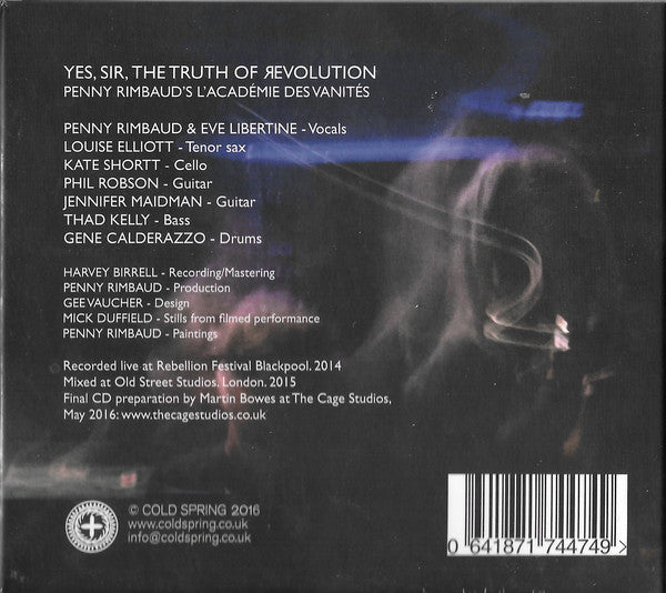 Penny Rimbaud : Yes Sir, The Truth Of Revolution (CD)