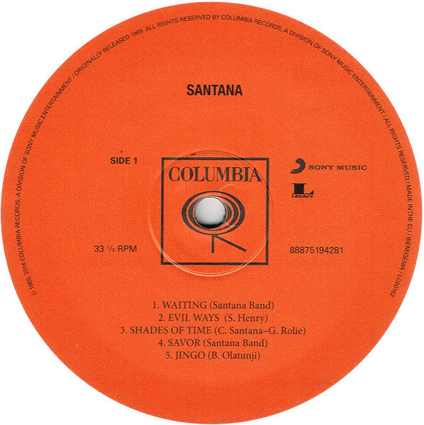 Santana : Santana (LP, Album, RE)