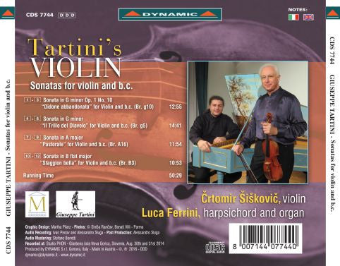 Giuseppe Tartini, Črtomir Šiškovič, Luca Ferrini : Tartini's Violin (CD, Album)