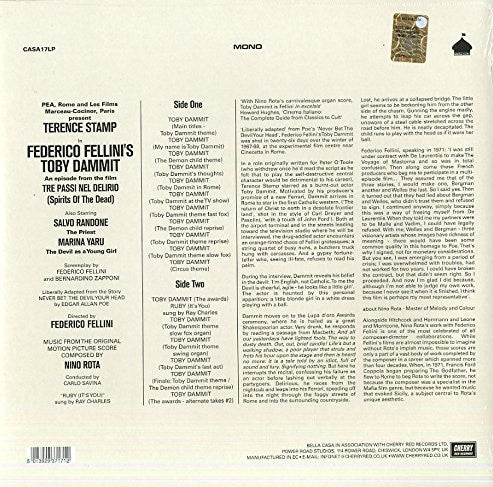 Nino Rota : Toby Dammit (Original Film Soundtrack) (LP, Album, Mono)