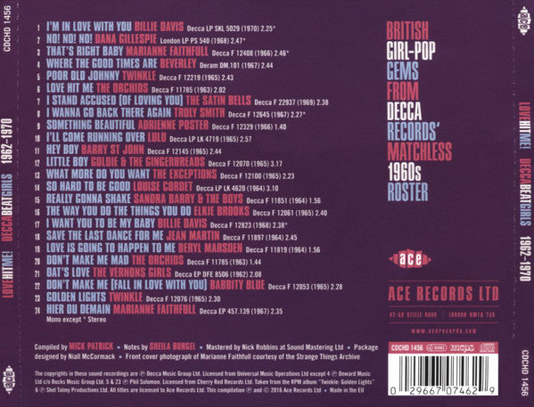 Various : Love Hit Me! Decca Beat Girls 1962-1970 (CD, Comp)