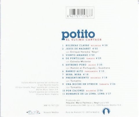 El Potito : El Último Cantaor (CD, Album)