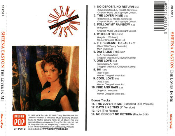 Sheena Easton : The Lover In Me (CD, Album, RE, RM)