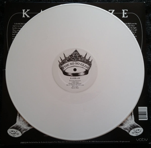 The So So Glos : Kamikaze (LP, Album, Whi)