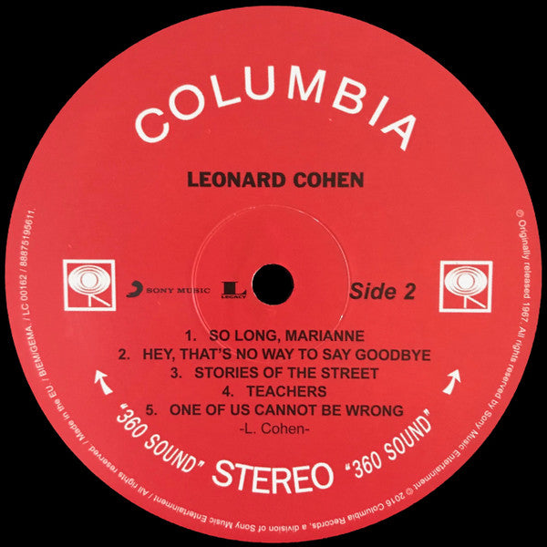 Leonard Cohen : Songs Of Leonard Cohen (LP, Album, RE, 180)
